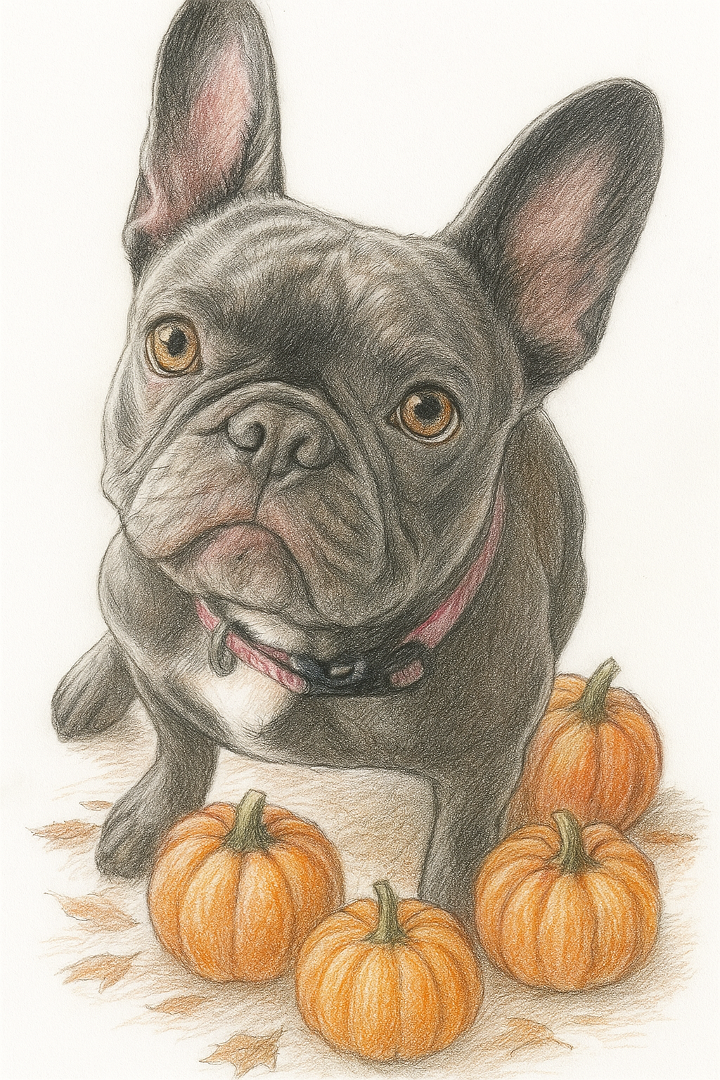 🎃 Halloween Special: Custom Pet Portrait in Colored Pencil with Pumpkins – Just £6