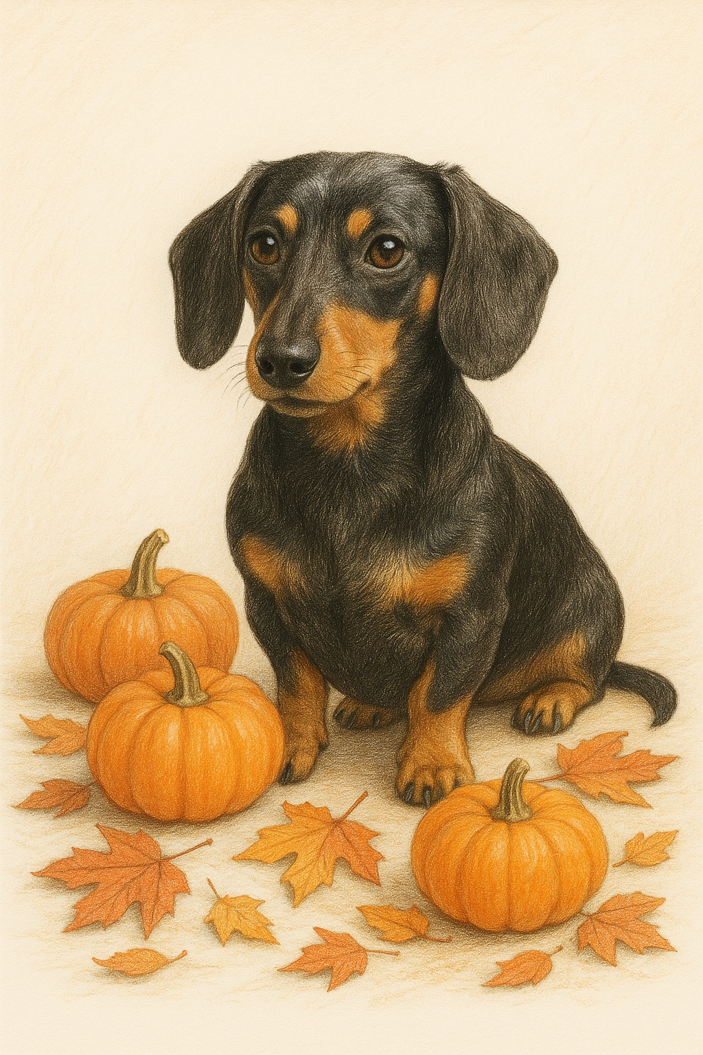 🎃 Halloween Special: Custom Pet Portrait in Colored Pencil with Pumpkins – Just £6