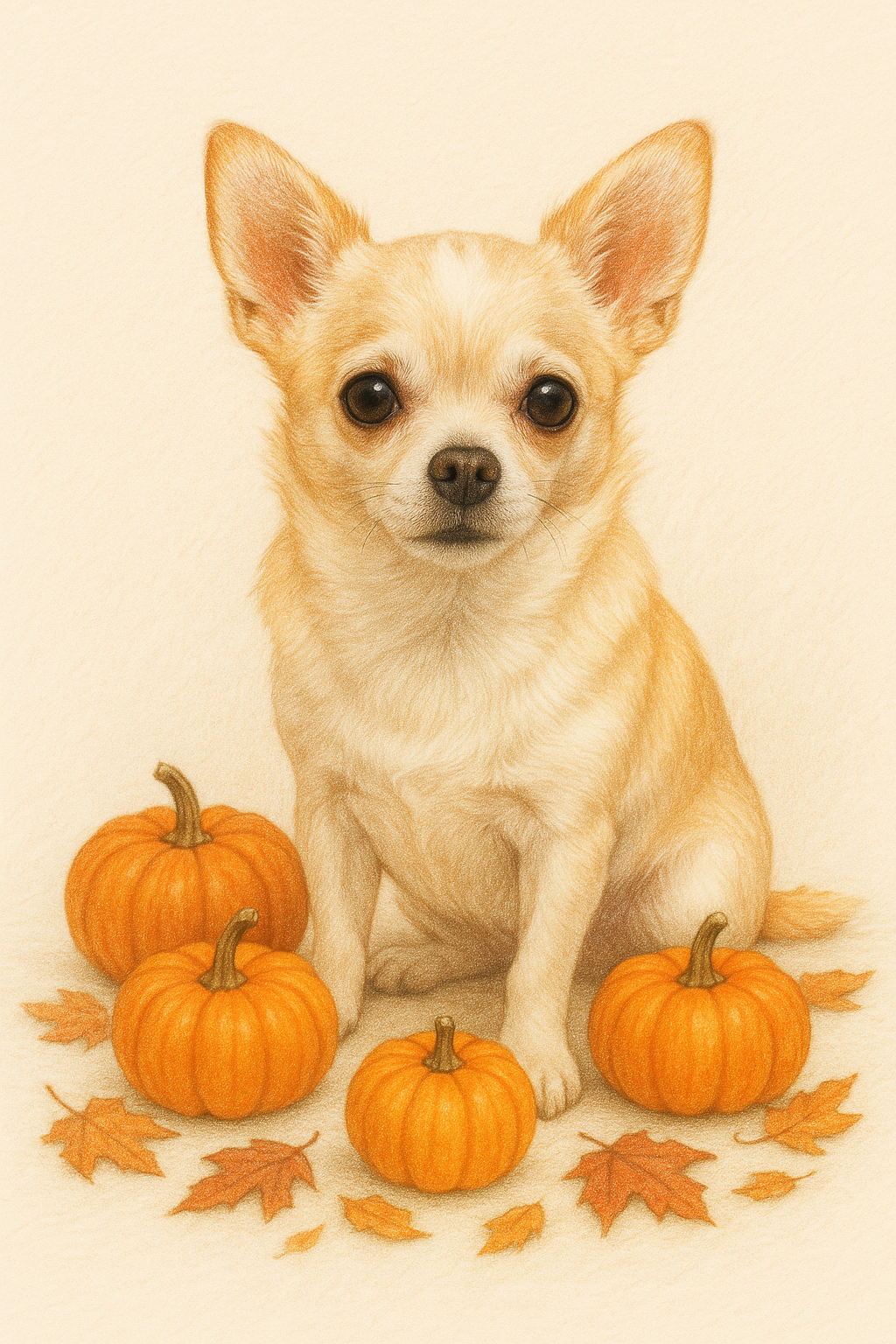 🎃 Halloween Special: Custom Pet Portrait in Colored Pencil with Pumpkins – Just £6