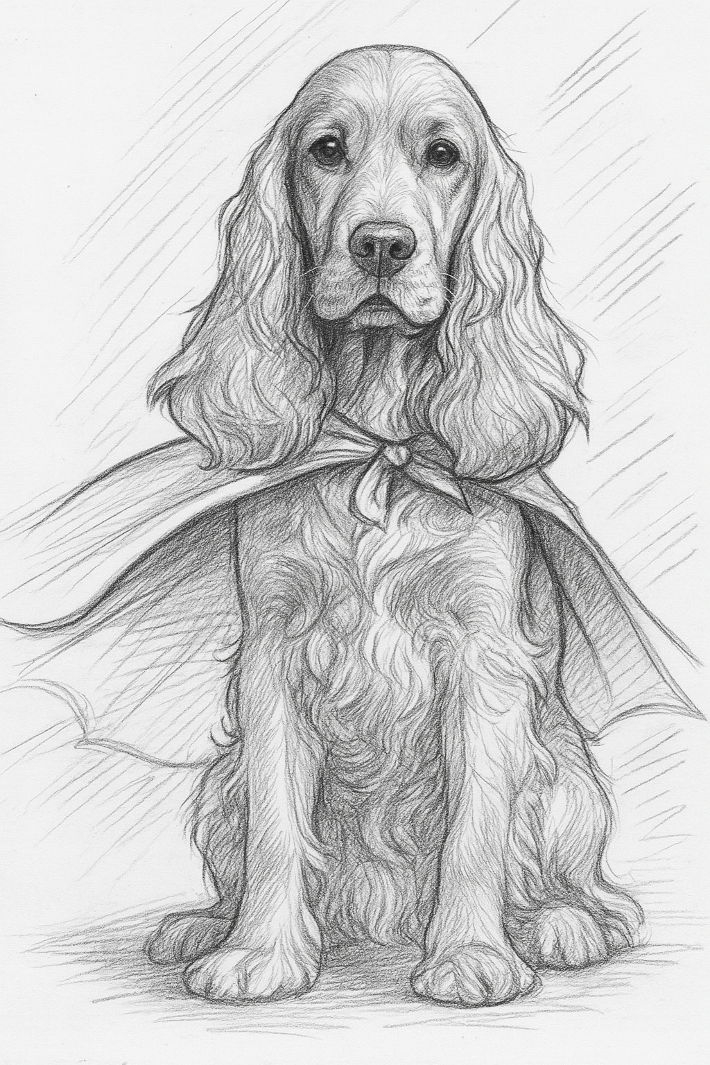 Heroic Hound – Custom Superhero Pet Pencil Portrait