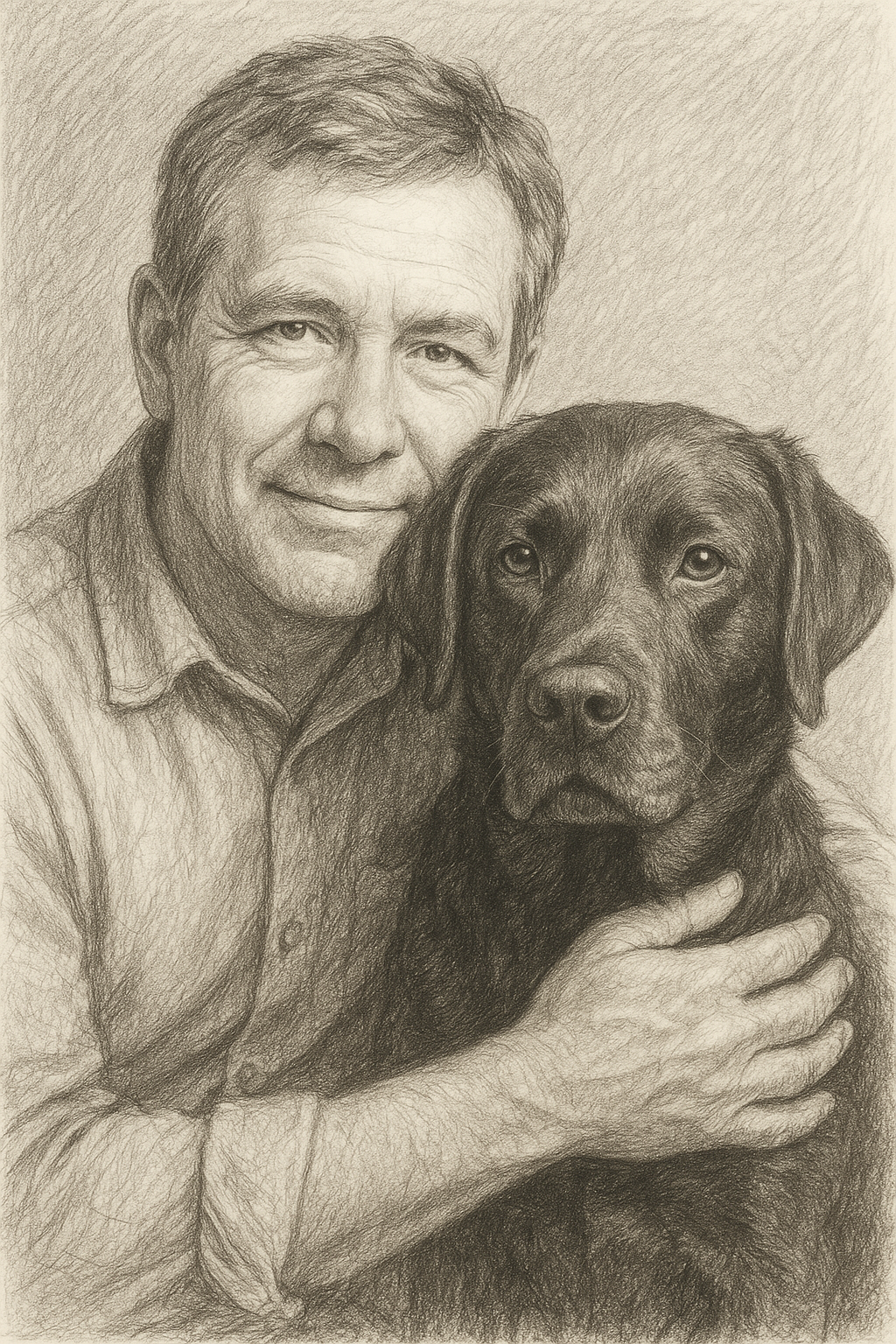 š¾ āManās Best Friendā Custom Pencil Portrait ā Human & Dog Artwork