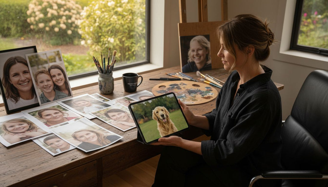 family pet portrait preparation