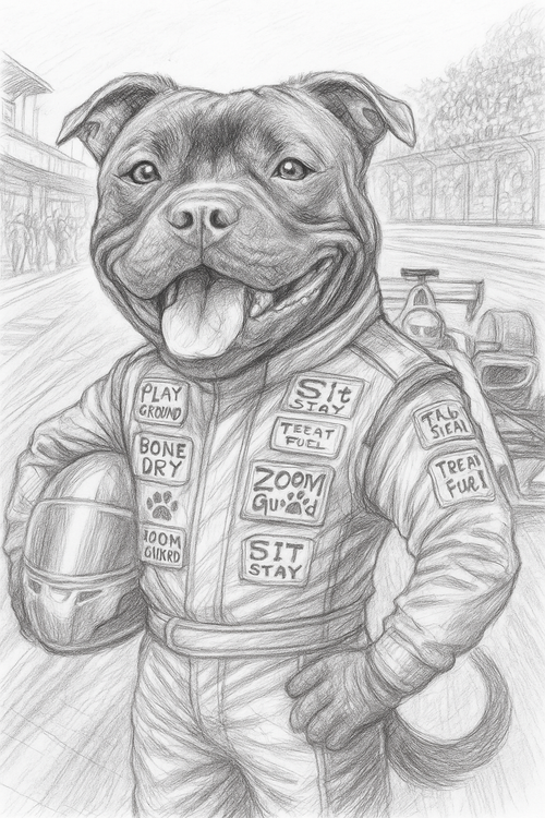 F1 Racing Pet Portrait | Dog in Race Suit
