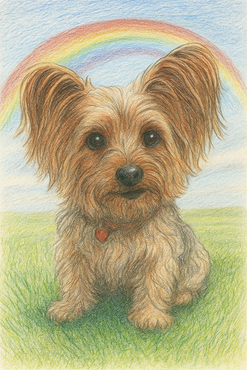 Colour Rainbow pencil style portrait