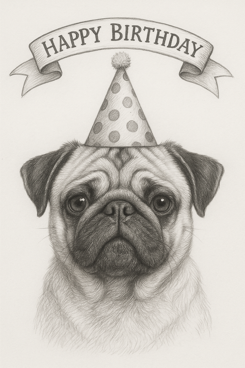 Custom pet birthday portraits.