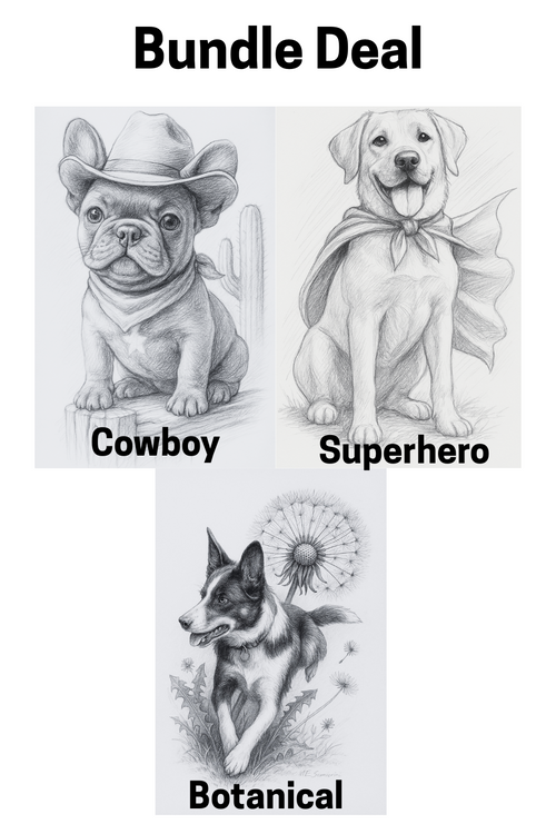 VIP Pet Portrait Bundle | 3 Custom Artworks