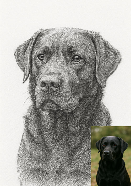 Custom Pet Portrait | Pencil-Style Digital Art