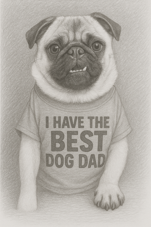 Best Pet Dad Pencil portrait