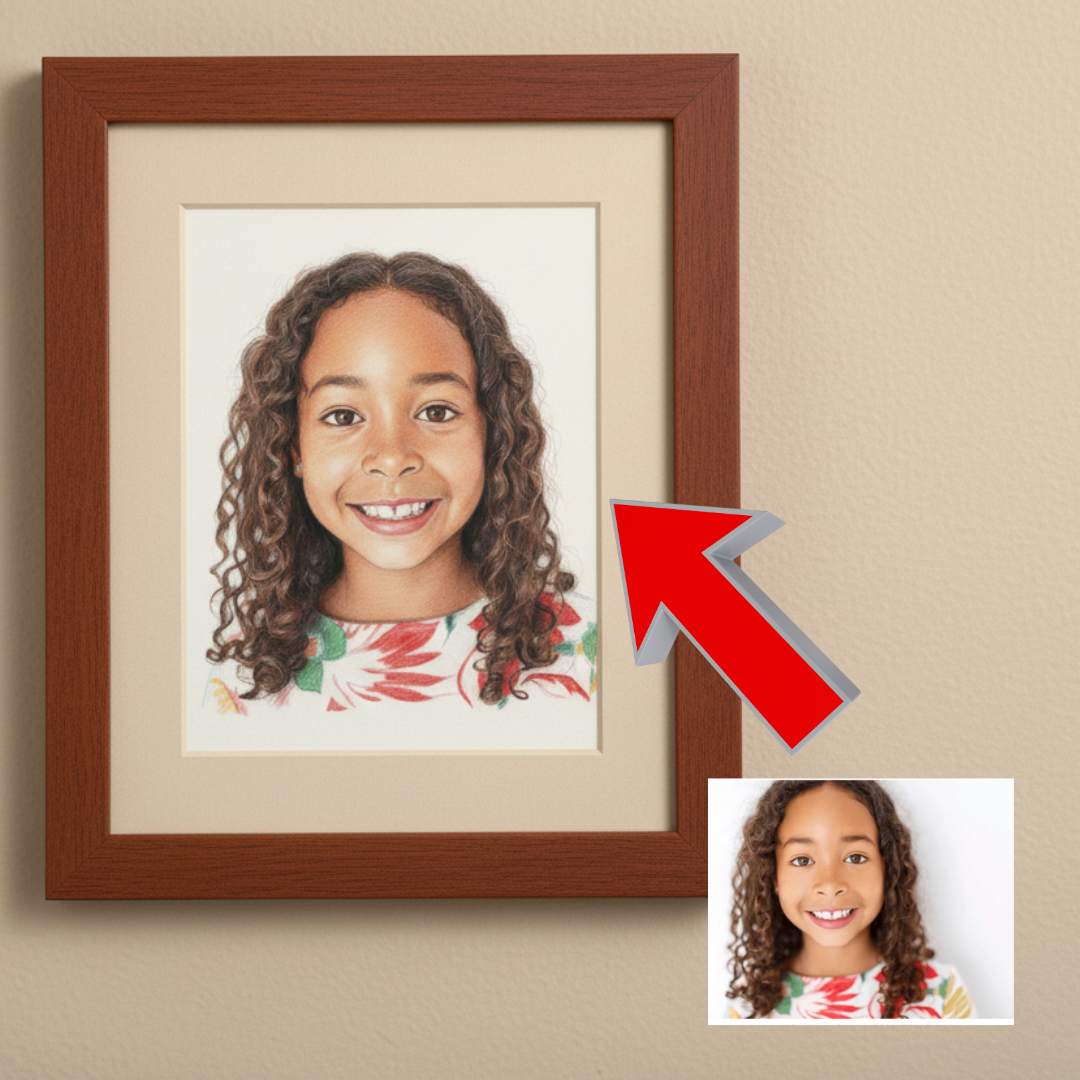 Portrait Mastercard Colour Pencil Style Portrait - HALF PRICE – The Family Portrait Companys