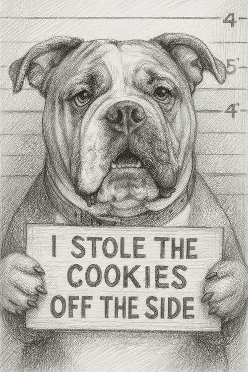 Funny Pet Mugshot Portrait | Custom Dog Art